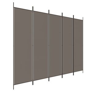 vidaXL 5 paneles antracitsz&uuml;rke sz&ouml;vet t&eacute;relv&aacute;laszt&oacute; 250 x 220 cm