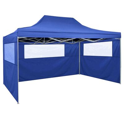 vidaXL kék összecsukható sátor 3 fallal, 3 x 4,5 méter