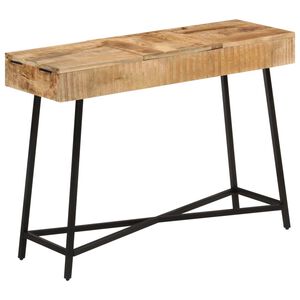 vidaXL t&ouml;m&ouml;r nyers mang&oacute;fa &eacute;s vas f&eacute;s&uuml;lk&ouml;dőasztal 105 x 35 x 75 cm