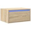 vidaXL sonoma tölgy színű fali éjjeliszekrény LED-világítással