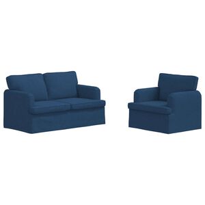 vidaXL Kanap&eacute; Szett 2 pcs K&eacute;k 144 x 80 x 85 cm sz&ouml;vet