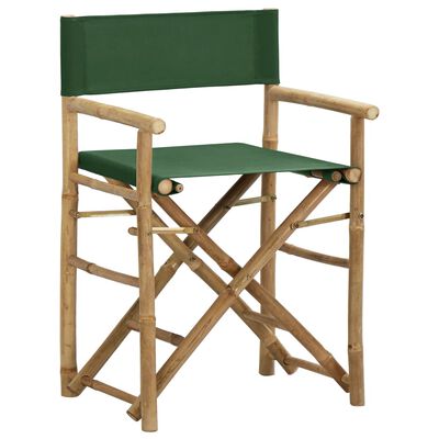 vidaXL 2 db zöld bambusz és szövet összecsukható rendezői szék