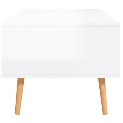 vidaXL magasfényű fehér forgácslap dohányzóasztal 100 x 49,5 x 43 cm