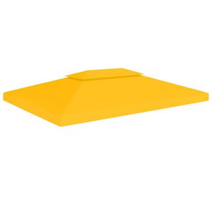 vidaXL s&aacute;rga k&eacute;tszintes pavilon-tetőponyva 310 g/m&sup2; 4 x 3 m