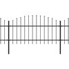 vidaXL fekete lándzsahegy tetejű acélkerítés (1-1,25) x 13,6 m
