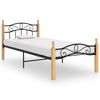 vidaXL fekete f&eacute;m &eacute;s t&ouml;m&ouml;r t&ouml;lgyfa &aacute;gykeret 90 x 200 cm