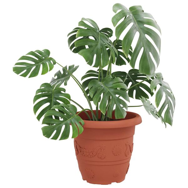 vidaXL Kerek Vir&aacute;gcser&eacute;p 24 pcs T&eacute;gla V&ouml;r&ouml;s &Oslash; 26 x 21,5 cm Műanyag