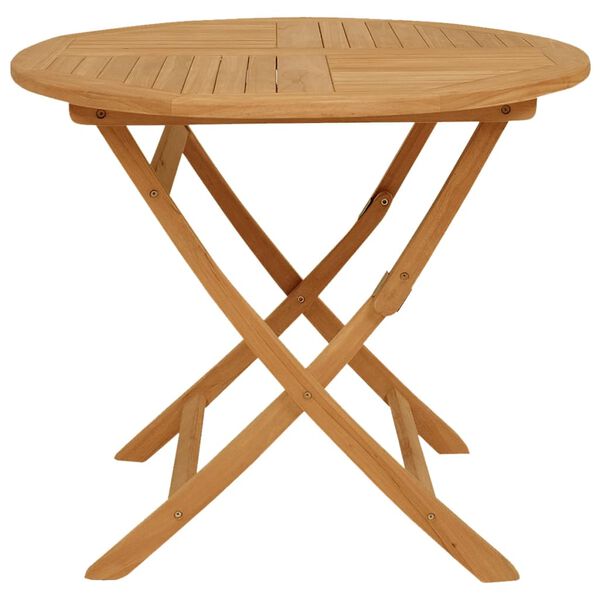 vidaXL 5 részes tömör tíkfa kerti étkezőgarnitúra