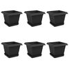 vidaXL N&ouml;v&eacute;nycser&eacute;p 6 pcs Fekete 20 x 20 x 16 cm Műanyag