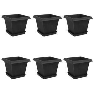 vidaXL N&ouml;v&eacute;nycser&eacute;p 6 pcs Fekete 20 x 20 x 16 cm Műanyag