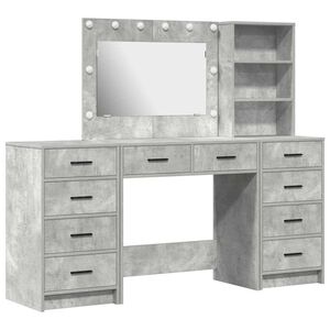 vidaXL &Ouml;lt&ouml;zk&ouml;dőasztal 3 db Beton Sz&uuml;rke 78,5 x 41 x 135 cm Szerelt Fa