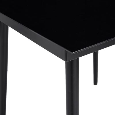 vidaXL fekete acél és üveg kerti étkezőasztal 200 x 100 x 74 cm