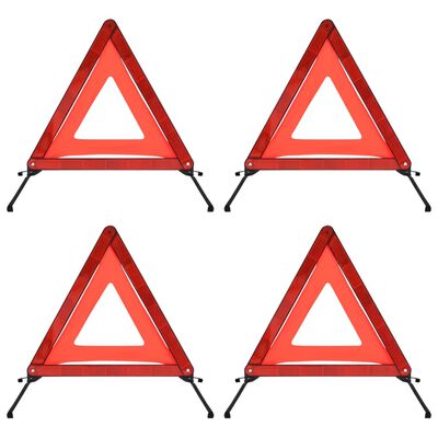 vidaXL Közlekedési figyelmeztető háromszög 4 db piros 56,5x36,5x44,5cm