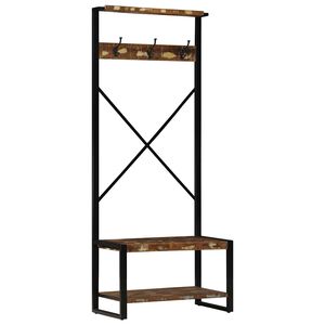 vidaXL t&ouml;m&ouml;r &uacute;jrahasznos&iacute;tott fa ruhatart&oacute; &aacute;llv&aacute;ny 80x40x190 cm