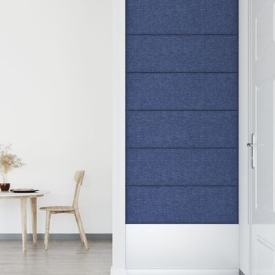 vidaXL 12 db kék szövet fali panel 90x30 cm 3,24 m²