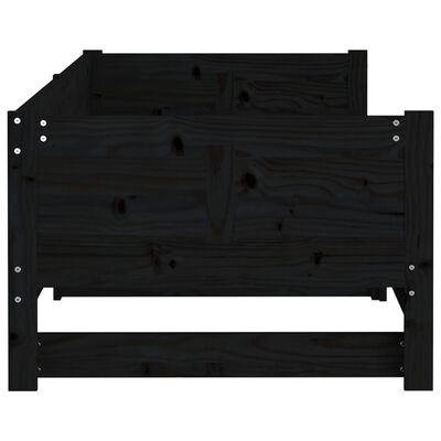 vidaXL fekete tömör fenyőfa kihúzható kanapéágy 2x(90x200) cm