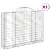 vidaXL 13 db &iacute;ves horganyzott vas gabion kos&aacute;r 200x30x140/160 cm