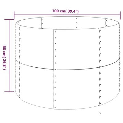 vidaXL antracitszürke porszórt acél kerti magaságyás 100x100x68 cm