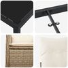 vidaXL Kert étkező szett párnával 5 pcs Bézs Poli rattan