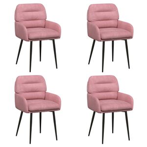vidaXL &Eacute;tkező Sz&eacute;kek 4 pcs B&aacute;rsony R&oacute;zsasz&iacute;n 59 x 59,5 x 90 cm