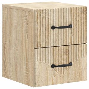 vidaXL Fali &eacute;jjeli szekr&eacute;ny Sonoma T&ouml;lgy 34,5 x 33 x 40 cm Szerelt Fa