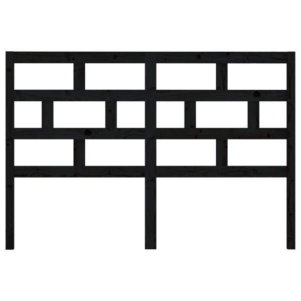 vidaXL fekete t&ouml;m&ouml;r fenyőfa &aacute;gy fejt&aacute;mla 141 x 4 x 100 cm