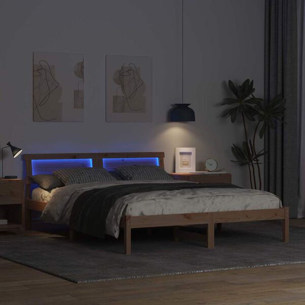 vidaXL &Aacute;gykeret fejt&aacute;ml&aacute;val Barna 140 x 200 cm T&ouml;m&ouml;r fenyőfa