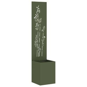 vidaXL Kertv&eacute;dő v&aacute;szon Vir&aacute;gos Oliva z&ouml;ld 32 x 32 x 150 cm