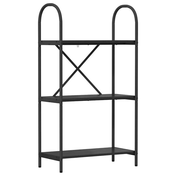 vidaXL K&ouml;nyvespolc Fekete t&ouml;lgy 60 x 30 x 109 cm Faanyag