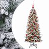 vidaXL Műkar&aacute;csonyfa g&ouml;mbbel 150 cm 150 LED Meleg feh&eacute;r PVC &eacute;s PE