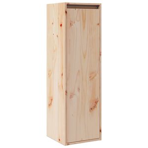 vidaXL fekete t&ouml;m&ouml;r fenyőfa faliszekr&eacute;ny 30 x 30 x 100 cm