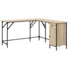 vidaXL sonoma t&ouml;lgy sz&iacute;nű szerelt fa &iacute;r&oacute;asztal 141x141x75 cm