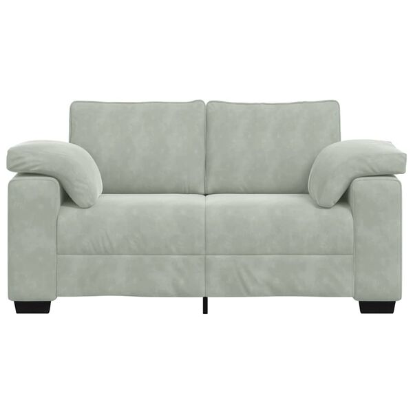 vidaXL világosszürke bársony loveseat kanapé 120 cm