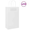 vidaXL 250 db feh&eacute;r pap&iacute;rzacsk&oacute;k foganty&uacute;kkal 21x11x36 cm