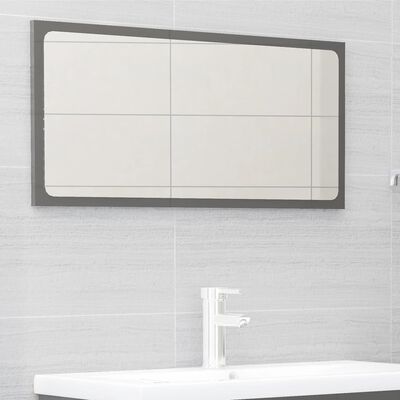 vidaXL 2 részes magasfényű szürke forgácslap fürdőszobai bútorszett