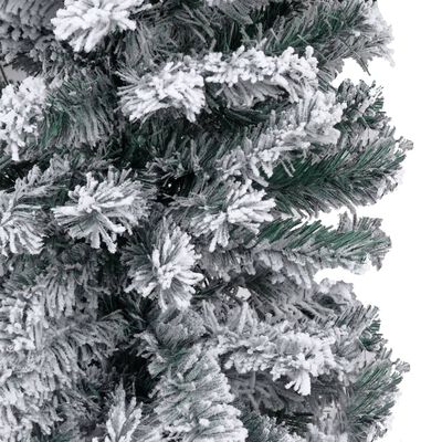 vidaXL zöld PVC megvilágított vékony műkarácsonyfa hóval 240 cm