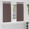vidaXL Fekete F&uuml;gg&ouml;ny Gyűrűkkel 2 pcs S&ouml;t&eacute;t Barna 175 x 140 cm