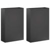 vidaXL Kerti cser&eacute;p 2 db Fekete 40 x 20 x 75 cm Hidegen hengerelt ac&eacute;l