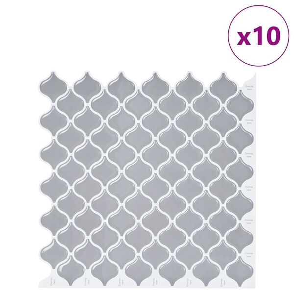 vidaXL L&aacute;mp&aacute;s csempe 10 pcs Sz&uuml;rke 27 x 27 cm Poliuret&aacute;n &eacute;s PET