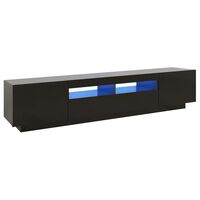 vidaXL fekete TV-szekrény LED-lámpákkal 200 x 35 x 40 cm