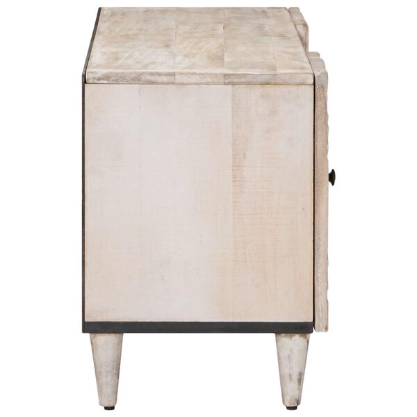 vidaXL TV szekr&eacute;ny fi&oacute;kkal Feh&eacute;r 105 x 33,5 x 46 cm T&ouml;m&ouml;r Mang&oacute;f&aacute;t