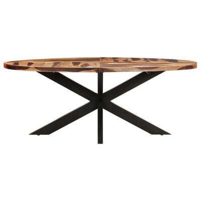 vidaXL ovális akácfa étkezőasztal paliszander felülettel 160x90x75 cm