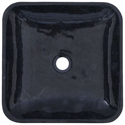vidaXL fekete márvány mosdókagyló 40 x 40 x 10 cm