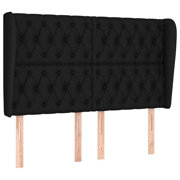 vidaXL fekete sz&ouml;vet fejt&aacute;mla sz&aacute;rnyakkal 147 x 23 x 118/128 cm