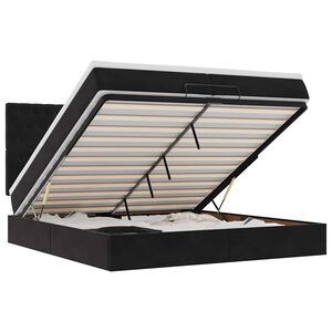 vidaXL Ottom&aacute;n &aacute;gykeret matracokkal Fekete 200x200cm b&aacute;rsony