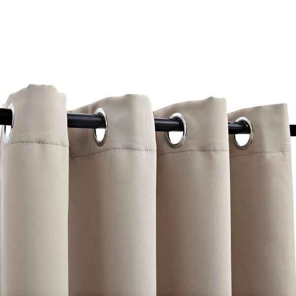 vidaXL 2 db b&eacute;zs s&ouml;t&eacute;t&iacute;tőf&uuml;gg&ouml;ny f&eacute;mgyűrűkkel 140 x 225 cm