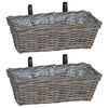 vidaXL F&uuml;ggő vir&aacute;gcser&eacute;p kos&aacute;r t&aacute;rol&oacute;val 2 pcs Sz&uuml;rke 48 x 22 x 15 cm