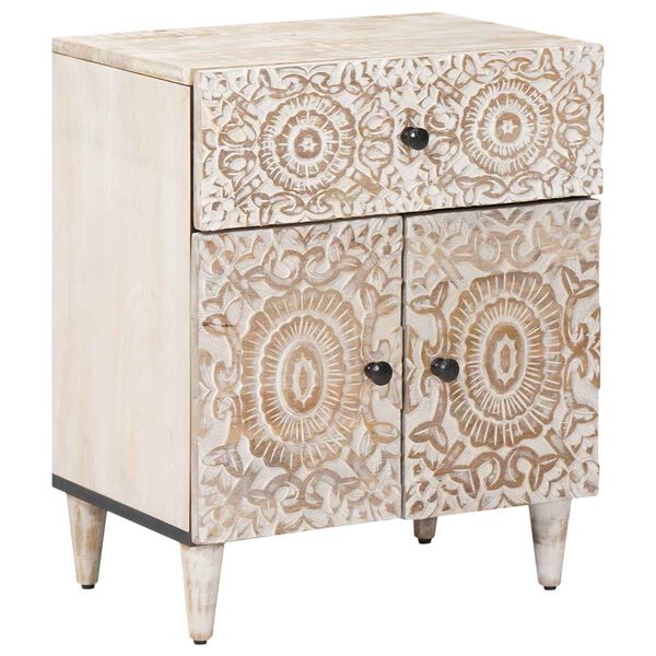 vidaXL &Aacute;gyt&aacute;rol&oacute; szekr&eacute;ny fi&oacute;kkal Feh&eacute;r 50 x 33 x 60 cm T&ouml;m&ouml;r Mang&oacute;f&aacute;t