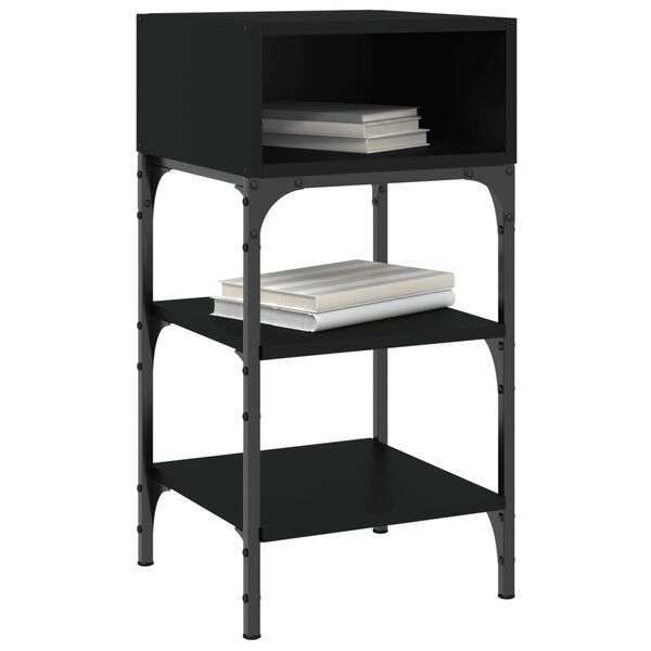 vidaXL 2 db fekete szerelt fa &eacute;jjeliszekr&eacute;ny 35x34,5x70 cm