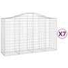 vidaXL 7 db &iacute;ves horganyzott vas gabion kos&aacute;r 200x50x120/140 cm